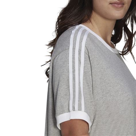 Buy Adidas Originals Womens 3 Stripes T Shirt Plus Size Medium Grey Heather