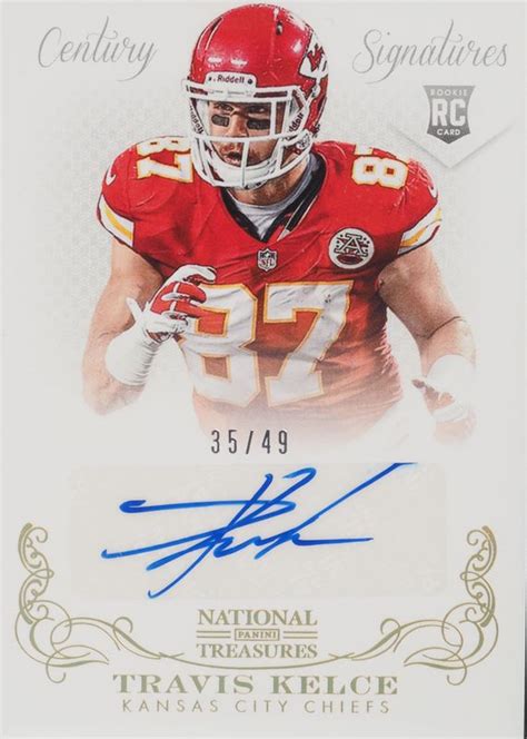 Travis Kelce National Treasures Rookie Signatures Gold