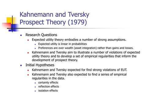 PPT Kahnemann And Tversky Prospect Theory PowerPoint Presentation