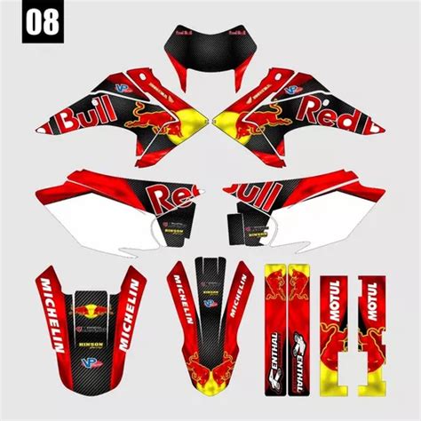 Kit Gr Fico Adhesivo Red Bull Crf De Mm Color Negro