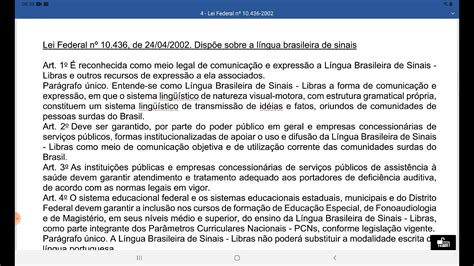 Lei Federal De Disp E Sobre A L Ngua Brasileira De