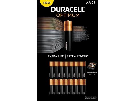 Duracell Optimum Aa Batteries Resealable Package 28 Pack