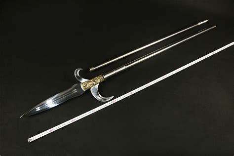 Spear with hooked sickle,kamayari,High carbon steel blade,Cold weapon – Chinese Sword store