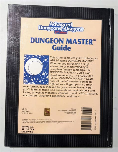 Advanced Dungeons Dragons 2nd Edition Dungeon Masters Guide TSR D D