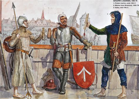 Soldiers Of The Hanseatic League 14th Century Warriors Illustration