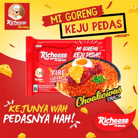 Jual Richeese Mie Instan Mie Goreng Keju Pedas Level Gram