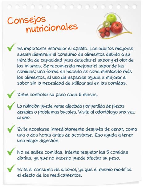 ¿cuáles Son Las Recomendaciones Nutricionales Para El Adulto Mayor