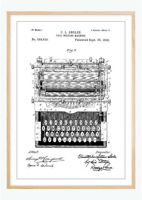 Compra Dibujo De Patente M Quina De Escribir P Ster Aqu Bgastore Es
