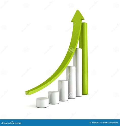 Crescita Verde Di Affari Dell Istogramma Con Aumentare Sulla Freccia