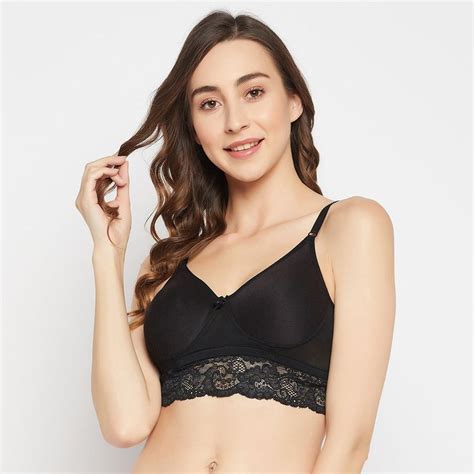 Buy Clovia Cotton Rich Solid Non Padded Full Cup Wire Free Bralette Bra Black Online