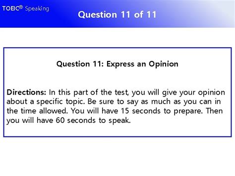 Practice Test 1 Toeic Speaking Question 1 Of