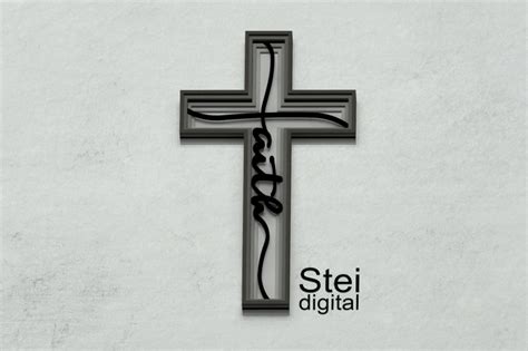 D Faith Cross Svg Dxf Cut Files D Layered Cross Svg By Steidigital