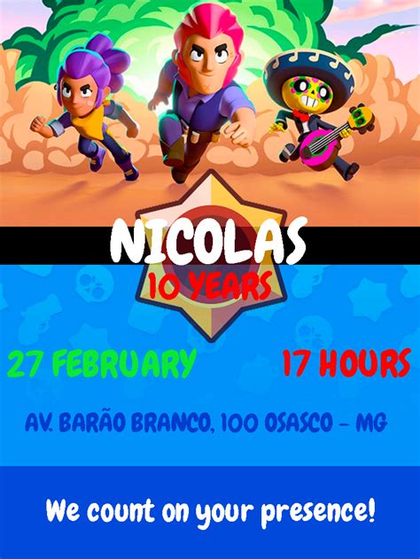 Hacer una invitación de cumpleaños de brawl stars en línea