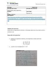 Ejercicio De Mate Para Ing Doc Prctica De Ejercicios Nombre Nombre