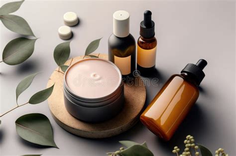 Composition With Natural Organic Cosmetic Product Illustration Ai