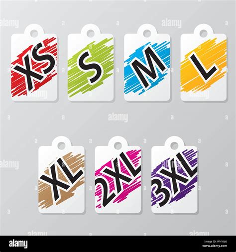 Labels For Shops Showing Cloth Sizes Stock Vector Image And Art Alamy