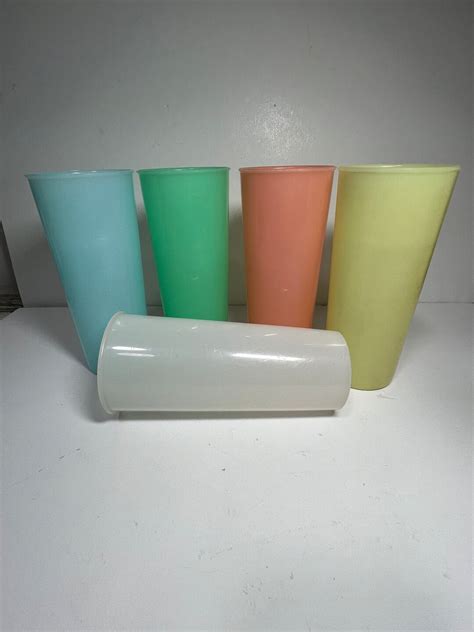 Tupperware Tumblers Set Of 5 Vintage Retro Lovely Mix Of Colours Etsy