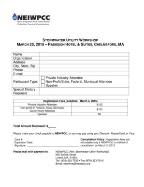 Fillable Online Neiwpcc Registration Form NEIWPCC Neiwpcc Fax Email