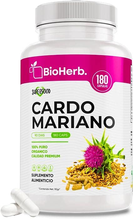 BioHerb Cardo Mariano 100 Puro Extracto De Silimarina 180 Capsulas