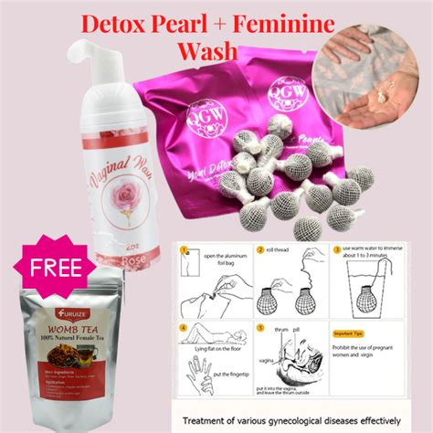 Bundle Pcs Detox Pearl Feminine Wash W Free Detox Womb Tea Yoni