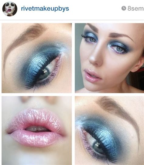 Metallic Blue Eye Blue Eyeshadow Makeup Pretty Eyes