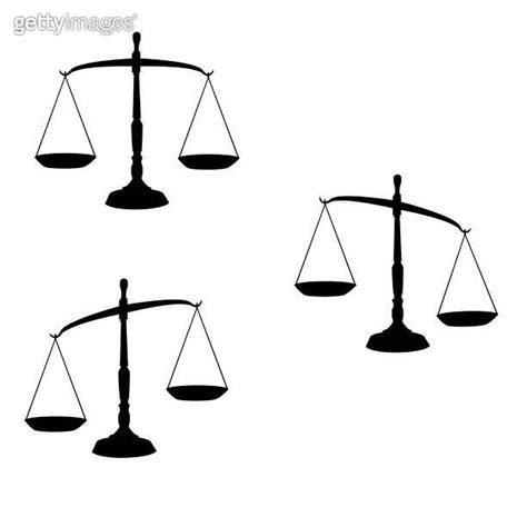 Black Justice Scales Icon Law Balance Symbol Libra Vector