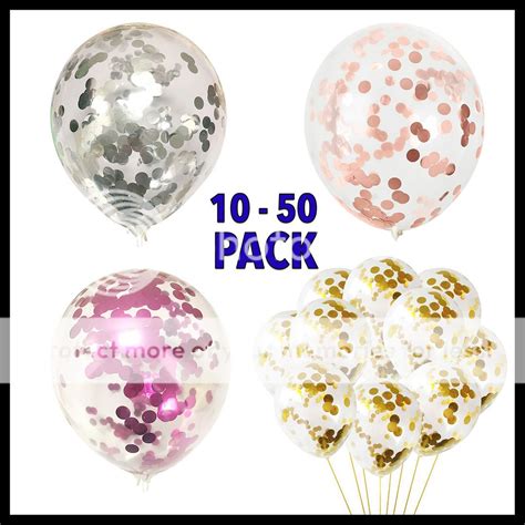 30cm Confetti Balloons Clear Latex Helium Balloon Birthday Party Wedding Glitter | eBay