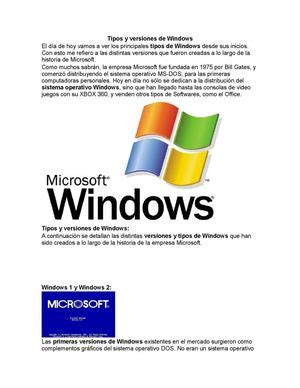 Calam O Tipos Y Versiones De Windows