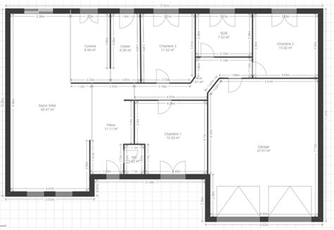 Plan De Maison Plain Pied 2 Chambres Et Garage Double Ventana Blog