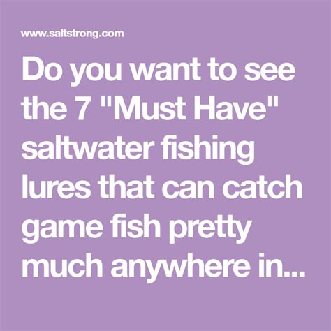 7 Essential Saltwater Fishing Lures That Catch Fish Pretty Much ...