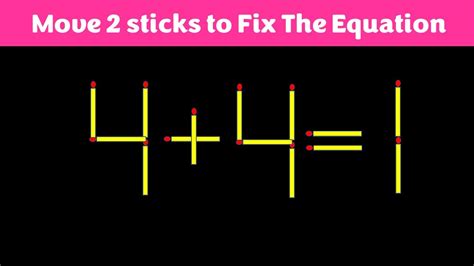 Fix The Equation In Just Moves Tricky Matchstick Puzzles