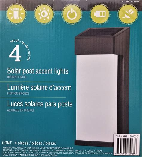 Set of 4 Bronze Finish Outdoor Solar Post Accent Lights - Walmart.com