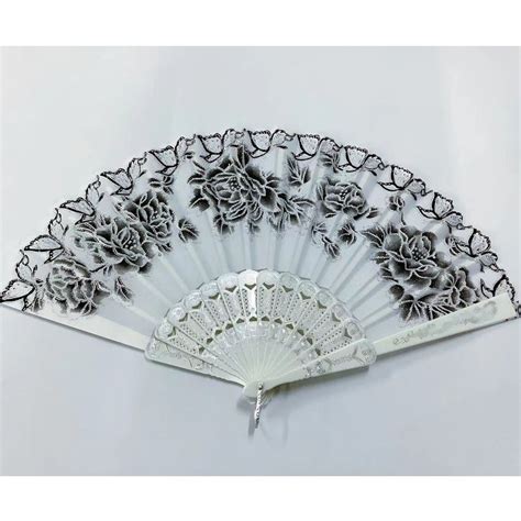 Pamaypay O Abanico Traditional Black And White Floral Designs Shopee