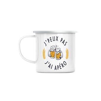 Mug en métal émaillé J peux pas j ai apéro bière Tasse et Mugs