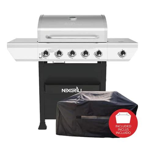 Nexgrill 5 Burner Propane Gas Grill In Stainless Steel With Side Burner