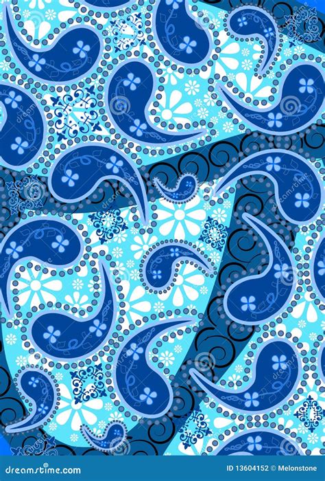 Blue Paisley Pattern Stock Photography - Image: 13604152