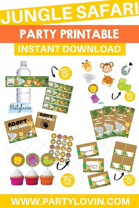 Pin On Jungle Safari Birthday Party And Printable