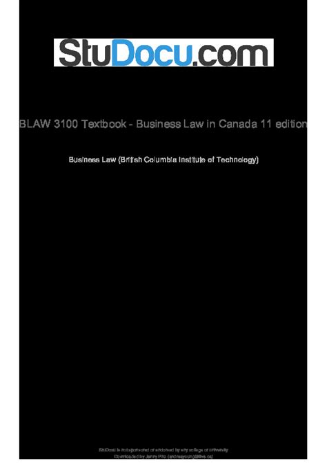 Business Law In Canada Th Edition Textbook Pdfcoffee