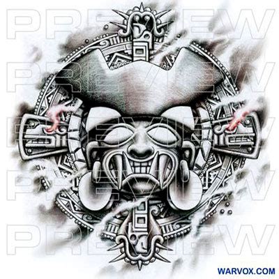 Aztec Tattoo Design Jaguar Teeth - ₪ AZTEC TATTOOS ₪ Warvox Aztec Mayan ...