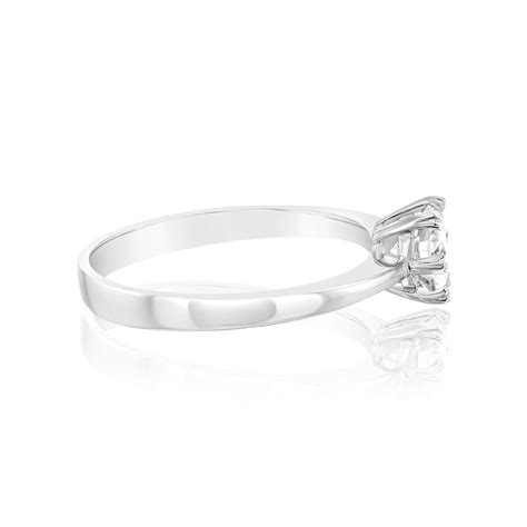 Sterling Silver White Cubic Zirconia 6 Claw Ring Shiels Jewellers