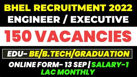 Bhel Engineer Executive Trainee Notification Online Form