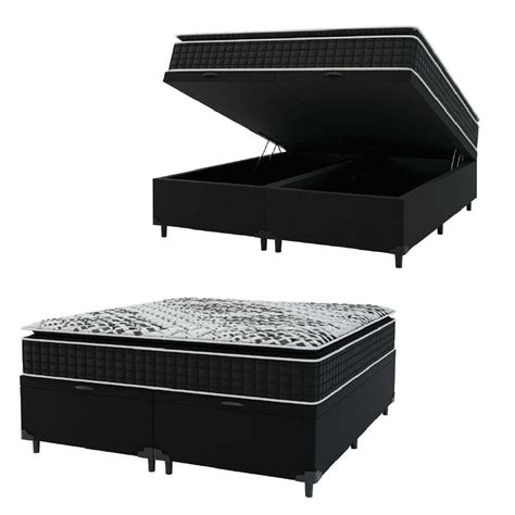 Cama Queen Casal Colchao E Bau Pontofrio