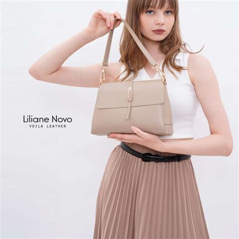 Tote Sling Kulit Asli Voila Liliane Novo Nude Voila Leather