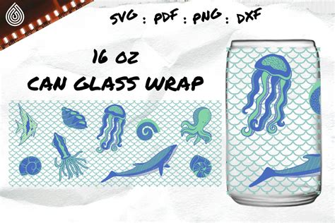 Blue Ocean 16oz Can Glass Wrap Graphic By Svg Holywatershop · Creative