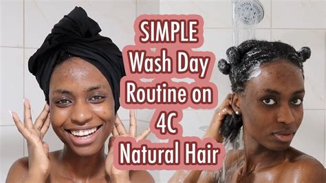 Simple 4c Natural Hair Wash Day Routine For Hair Retention And Moisture Youtube