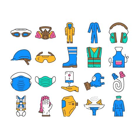 Personal Protective Equipment Ppe Icons Set 49817437 Vector Art At Vecteezy