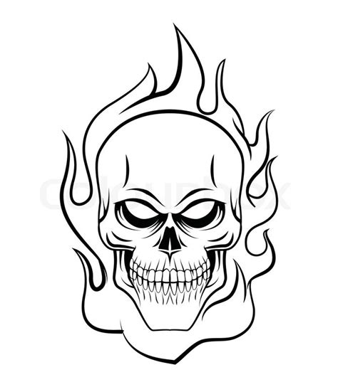 Skulls On Fire Drawings