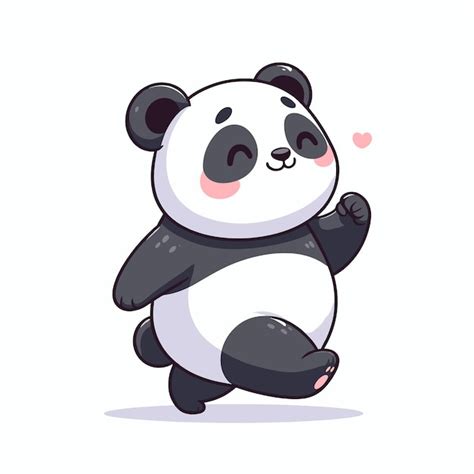 Vector De Desenho Animado De Panda Bonito Em Fundo Branco Vetor