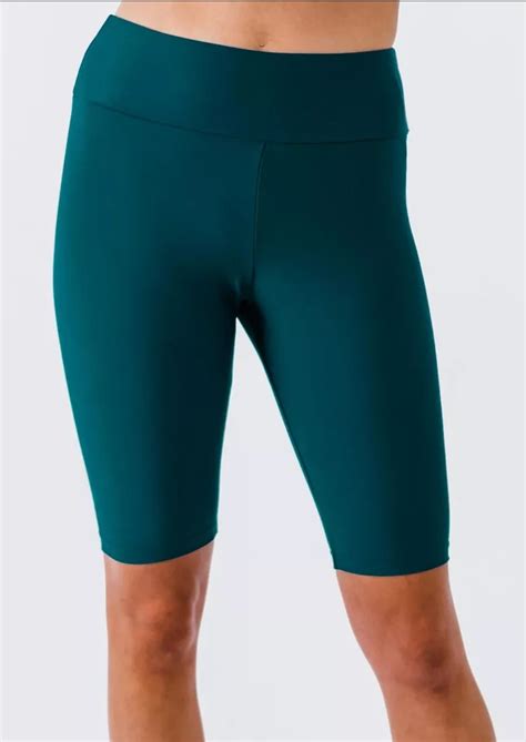 Calypsa Women S Long Bike Swim Shorts Dark Jade S Flip App