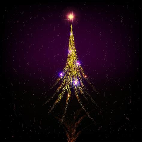 Premium Vector Christmas Card With Shiny Golden Christmas Tree With
